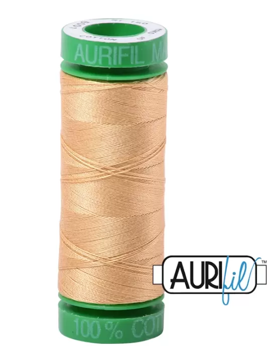 FIL COTON MAKO 40 AURIFIL 5001 Ocher Yellow - Petite bobine de 150 mètres