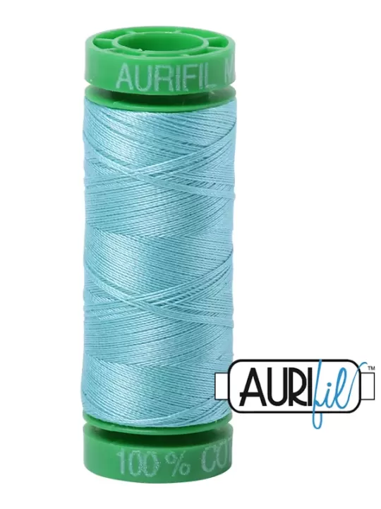 FIL COTON MAKO 40 AURIFIL 5006 Light Turquoise - Petite bobine de 150 mètres