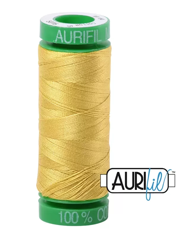 FIL COTON MAKO 40 AURIFIL 5015 Gold Yellow - Petite bobine de 150 mètres