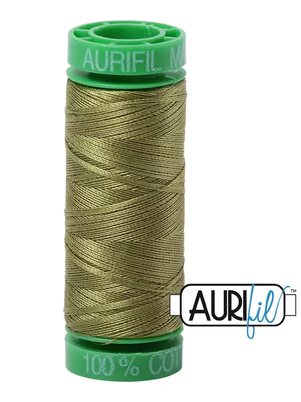 FIL COTON MAKO 40 AURIFIL 5016 Olive Green - Petite bobine de 150 mètres