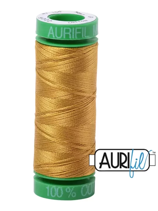 FIL COTON MAKO 40 AURIFIL 5022 Mustard - Petite bobine de 150 mètres