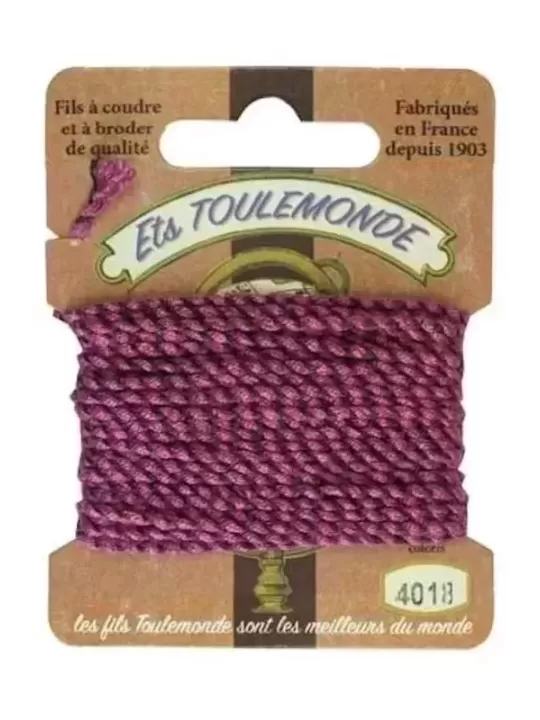 FIL AU CHINOIS Cordelette Rochefort N° 4018 Violet Marron