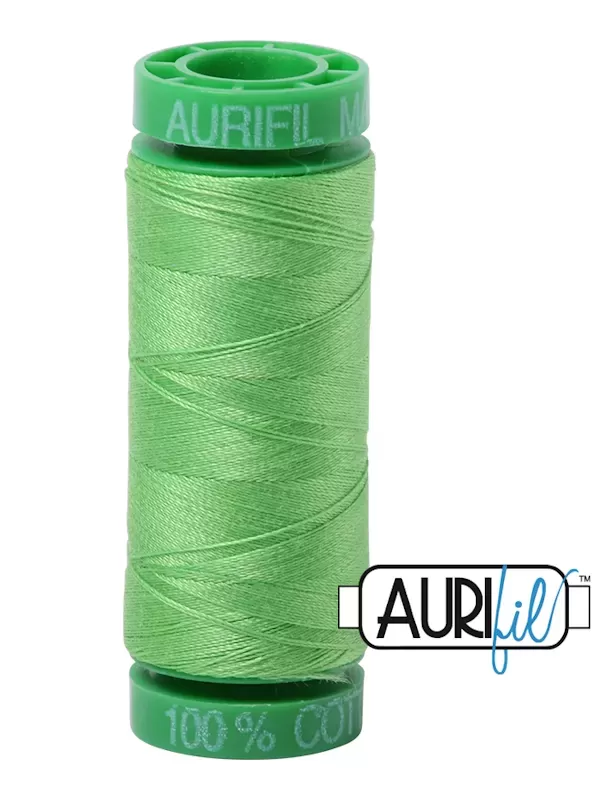 FIL COTON MAKO 40 AURIFIL 6737 Shamrock Green - Petite bobine de 150 mètres