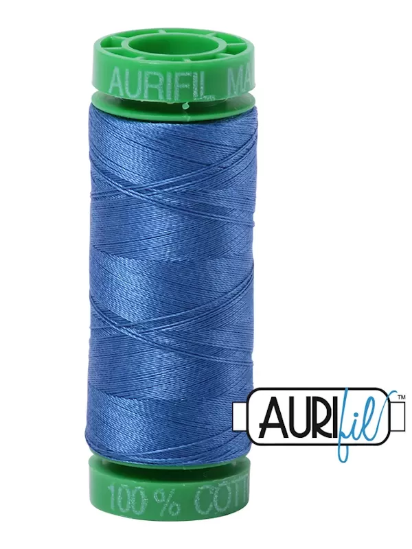 FIL COTON MAKO 40 AURIFIL 6738 Peacock Blue - Petite bobine de 150 mètres