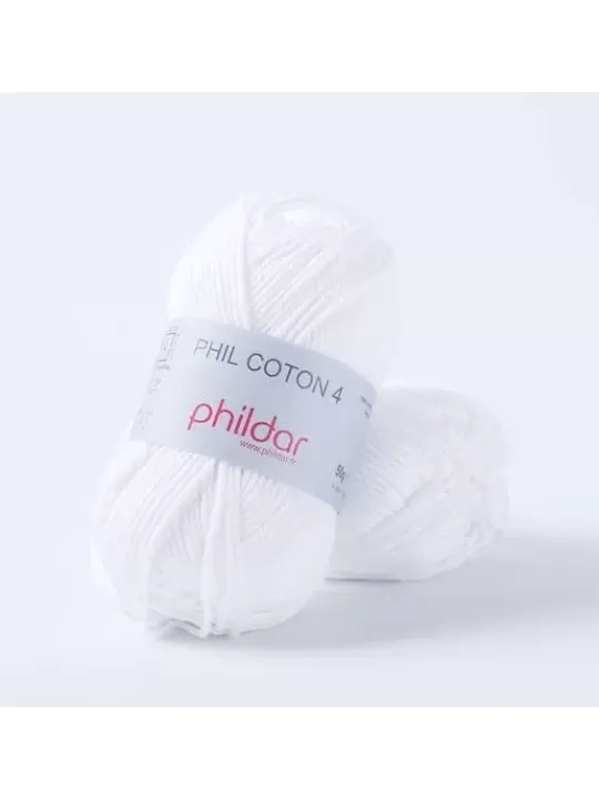 Fils & Laines PHILDAR - PHIL COTON 4 Coloris BLANC