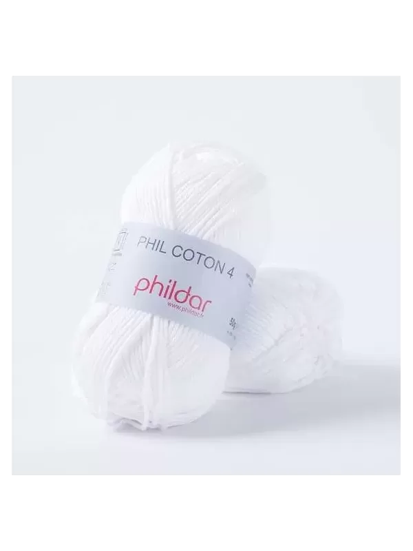 Fils & Laines PHILDAR - PHIL COTON 4 Coloris BLANC