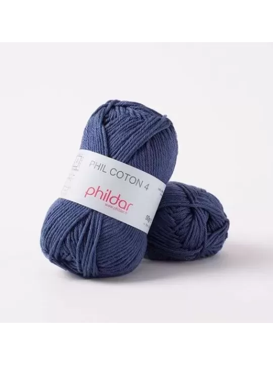 Fils & Laines PHILDAR - PHIL COTON 4 Coloris MARINE