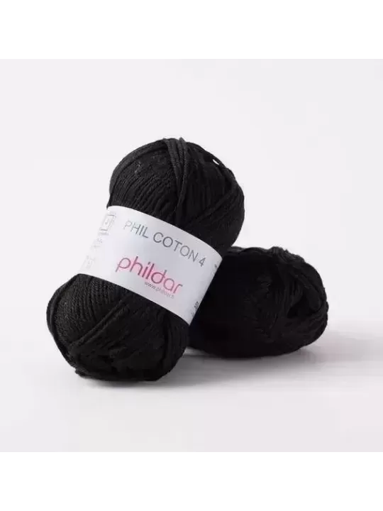 Fils & Laines PHILDAR - PHIL COTON 4 Coloris NOIR