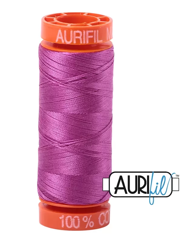 FIL COTON MAKO 50 AURIFIL 2535 Magenta - Petite bobine de 200 mètres