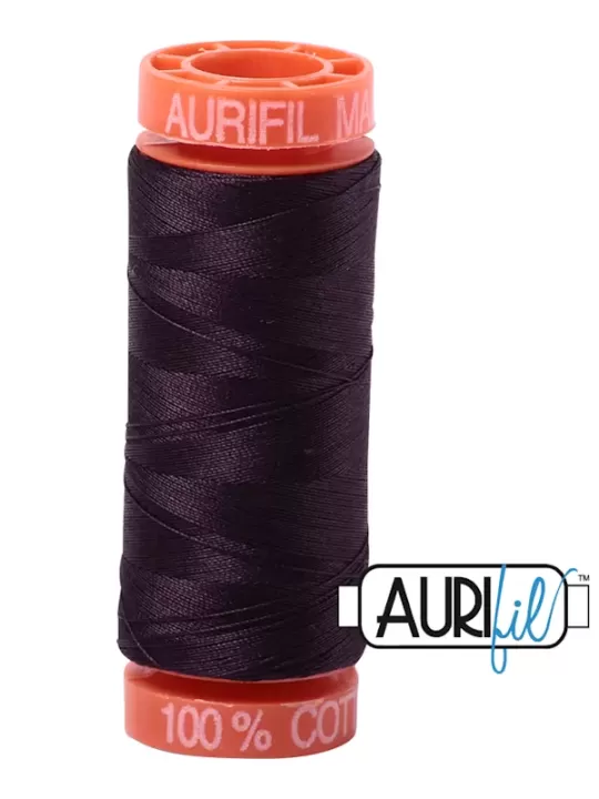 FIL COTON MAKO 50 AURIFIL 2570 Aubergine - Petite bobine de 200 mètres