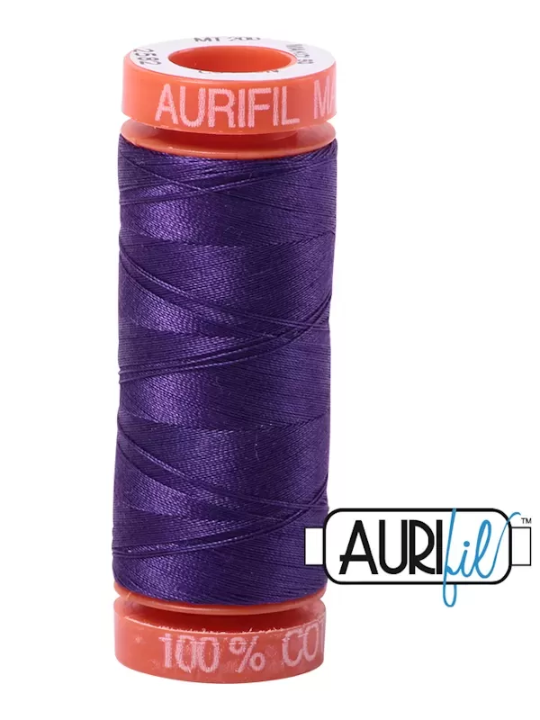 FIL COTON MAKO 50 AURIFIL 2582 Dark Violet - Petite bobine de 200 mètres