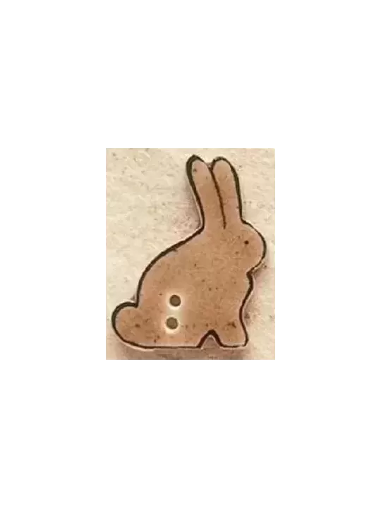 Bouton décoratif en porcelaine MILL HILL 43011R Brown Rabbit Sitting Right - Debbie Mumm Buttons