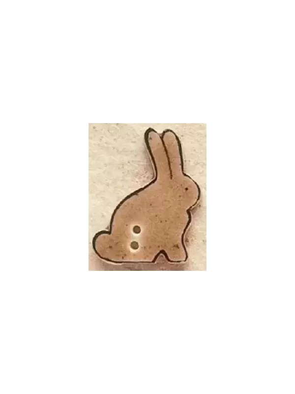 Bouton décoratif en porcelaine MILL HILL 43011R Brown Rabbit Sitting Right - Debbie Mumm Buttons