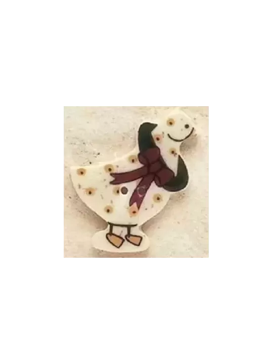 Bouton décoratif en porcelaine MILL HILL 43023 Christmas Goose - Debbie Mumm Buttons