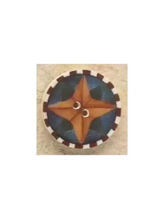 Bouton décoratif en porcelaine MILL HILL 43108 Star Compass - Debbie Mumm Buttons