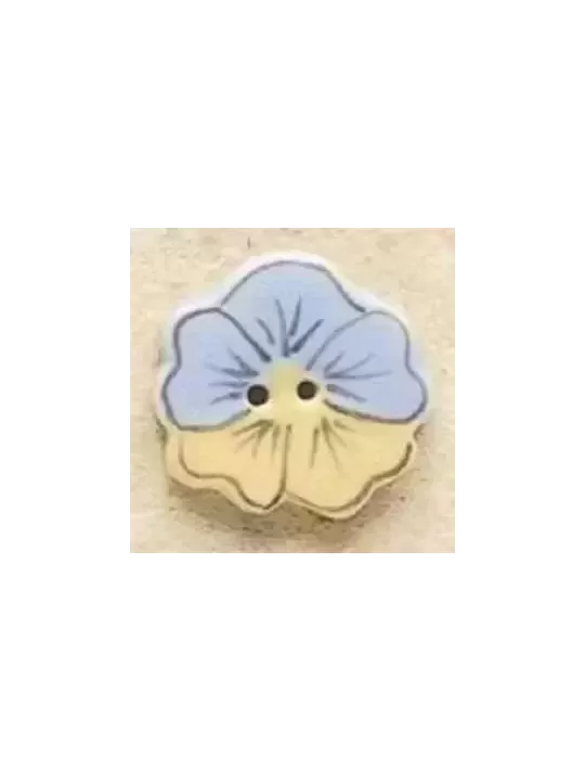 Bouton décoratif en porcelaine MILL HILL 43181 Blue & Yellow Pansy - Debbie Mumm Buttons