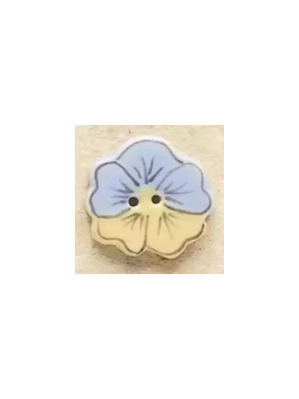 Bouton décoratif en porcelaine MILL HILL 43181 Blue & Yellow Pansy - Debbie Mumm Buttons