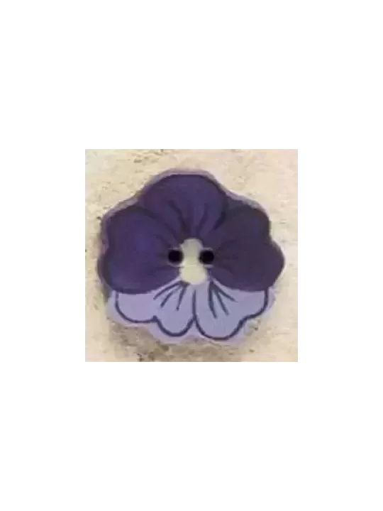 Bouton décoratif en porcelaine MILL HILL 43183 Purple Pansy - Debbie Mumm Buttons