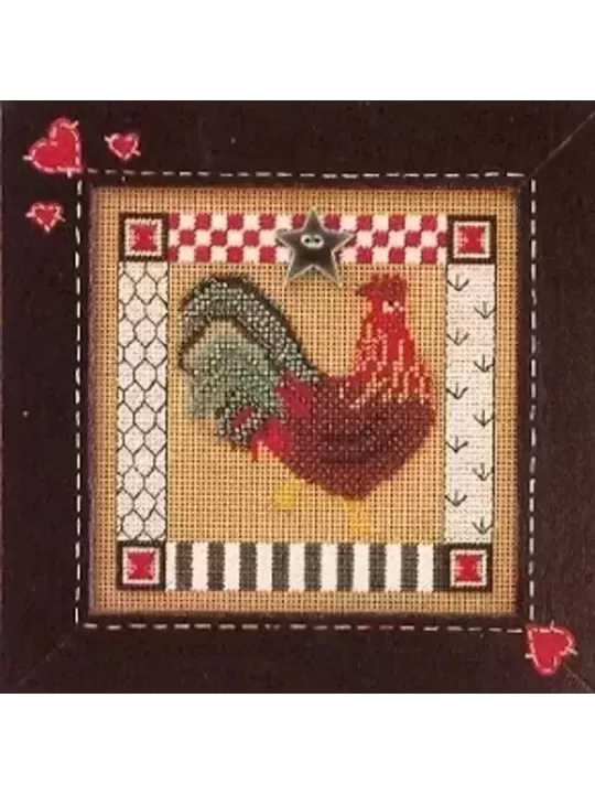 MILL HILL Kit Broderie Points comptés FOLKART ROOSTER