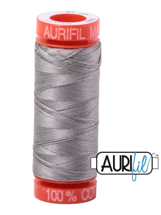 FIL COTON MAKO 50 AURIFIL 2620 Stainless Steel - Petite bobine de 200 mètres