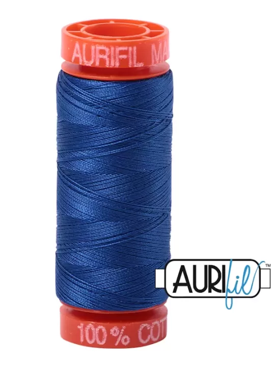 FIL COTON MAKO 50 AURIFIL 2735 Medium Blue - Petite bobine de 200 mètres