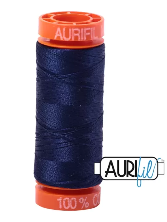 FIL COTON MAKO 50 AURIFIL 2745 Midnight - Petite bobine de 200 mètres