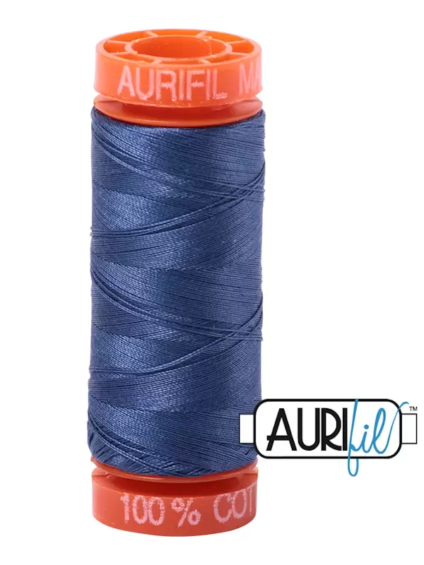 FIL COTON MAKO 50 AURIFIL 2775 Steel Blue - Petite bobine de 200 mètres