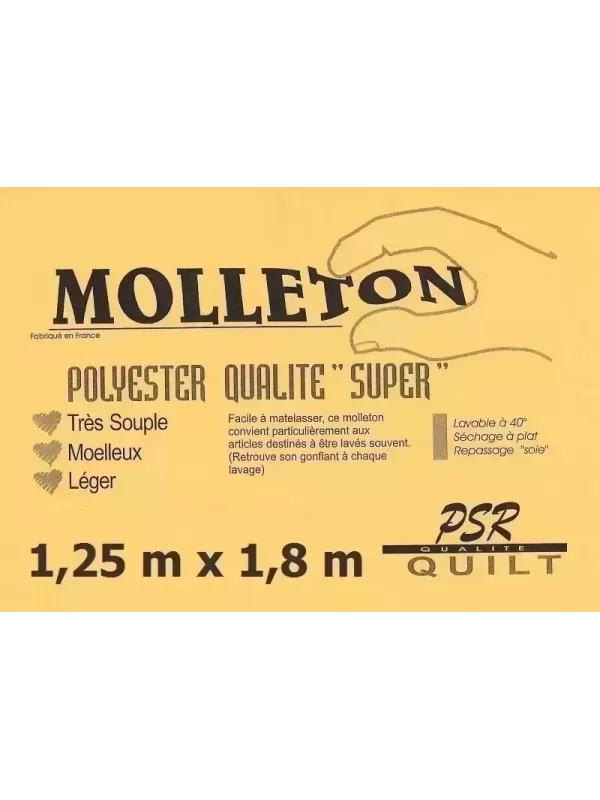 PSR QUILT Molleton polyester QUALITÉ SUPER 1,25m x 1,8m