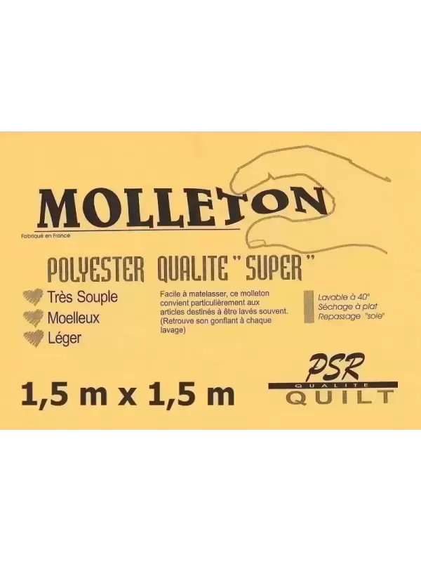 PSR QUILT Molleton polyester QUALITÉ SUPER 1,5m x 1,5m