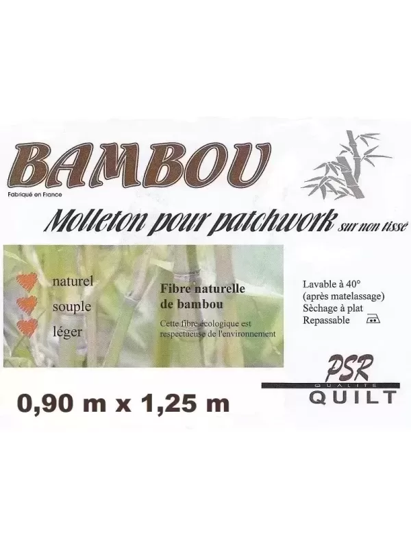 PSR QUILT Molleton BAMBOU sur non-tissé 0,9m x 1,25m