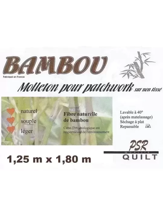 PSR QUILT Molleton BAMBOU sur non-tissé 1,25m x 1,8m