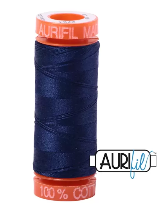 FIL COTON MAKO 50 AURIFIL 2784 Dark Navy - Petite bobine de 200 mètres