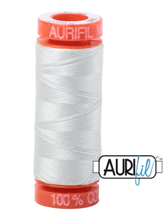 FIL COTON MAKO 50 AURIFIL 2800 Mint Ice - Petite bobine de 200 mètres