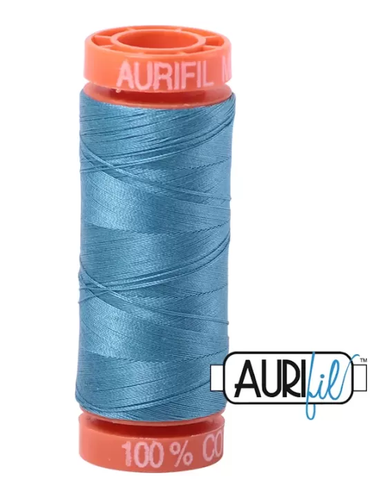 FIL COTON MAKO 50 AURIFIL 2815 Teal - Petite bobine de 200 mètres