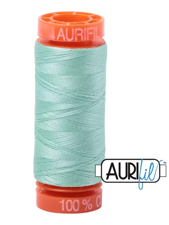 FIL COTON MAKO 50 AURIFIL 2835 Medium Mint - Petite bobine de 200 mètres