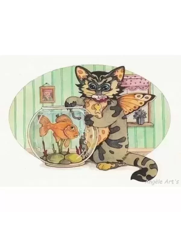 HEAVEN & EARTH DESIGNS - CAT FISHIN de Linda RAVENSCROFT