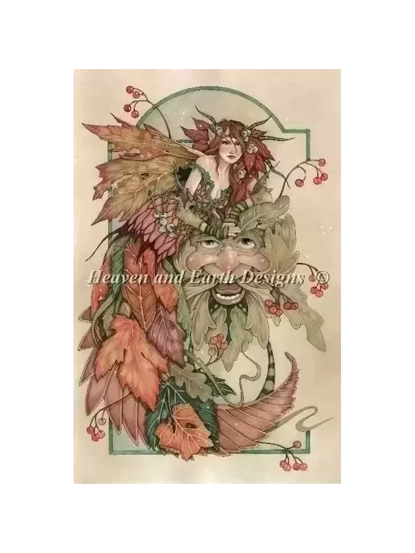 HEAVEN & EARTH DESIGNS - LADY AUTUMN AND THE GREEN MAN de Linda RAVENSCROFT