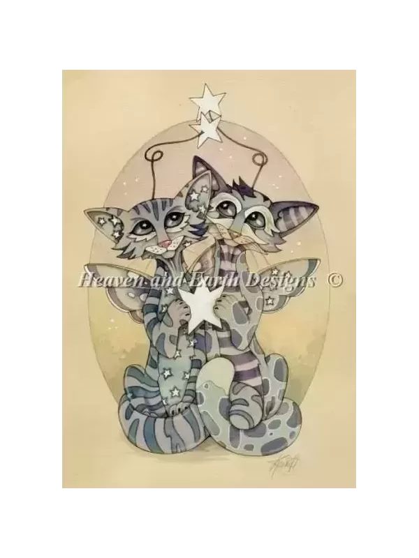 HEAVEN & EARTH DESIGNS - STAR CROSSED KITTIES de Linda RAVENSCROFT