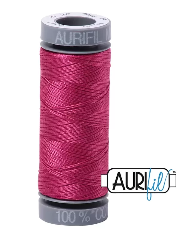 FIL COTON MAKO 28 AURIFIL 1100 Red Plum - Petite bobine de 100 mètres