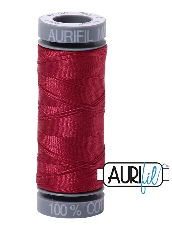 FIL COTON MAKO 28 AURIFIL 1103 Burgundy - Petite bobine de 100 mètres