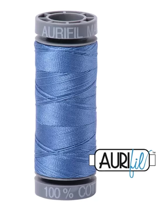 FIL COTON MAKO 28 AURIFIL 1128 Light Blue Violet - Petite bobine de 100 mètres