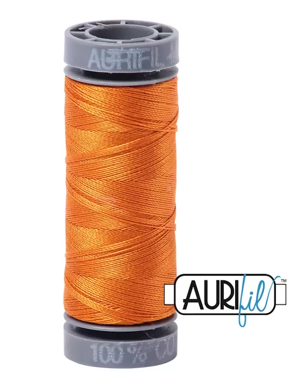 FIL COTON MAKO 28 AURIFIL 1133 Bright Orange - Petite bobine de 100 mètres