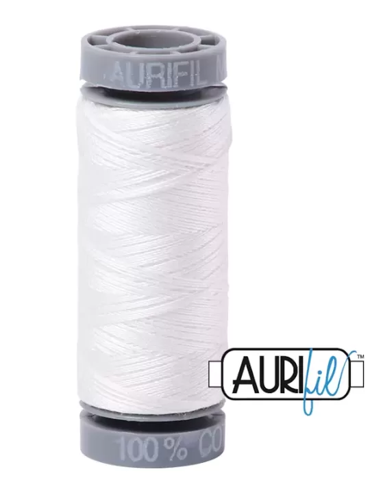 FIL COTON MAKO 28 AURIFIL 2021 Natural White - Petite bobine de 100 mètres