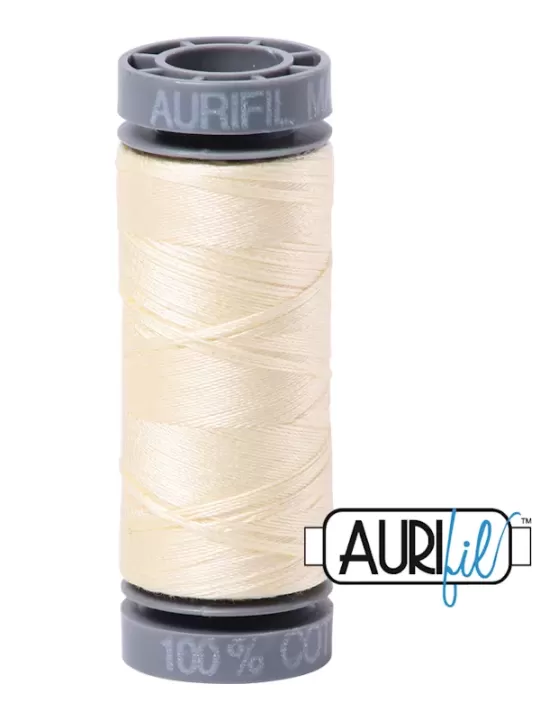 FIL COTON MAKO 28 AURIFIL 2110 Light Lemon - Petite bobine de 100 mètres