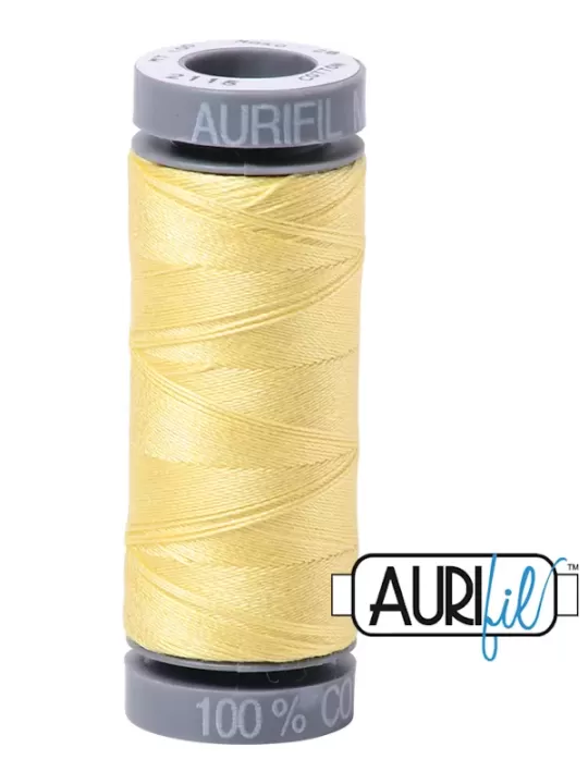 FIL COTON MAKO 28 AURIFIL 2115 Lemon - Petite bobine de 100 mètres