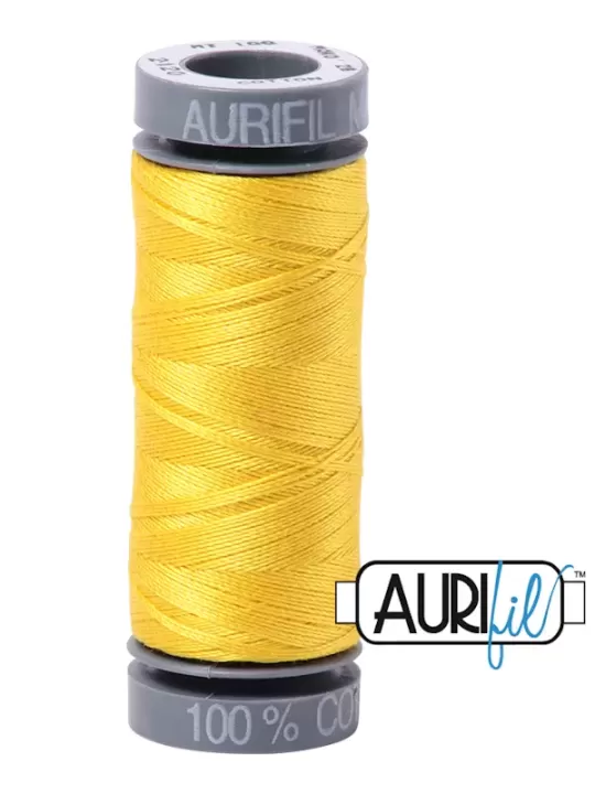 FIL COTON MAKO 28 AURIFIL 2120 Canary - Petite bobine de 100 mètres