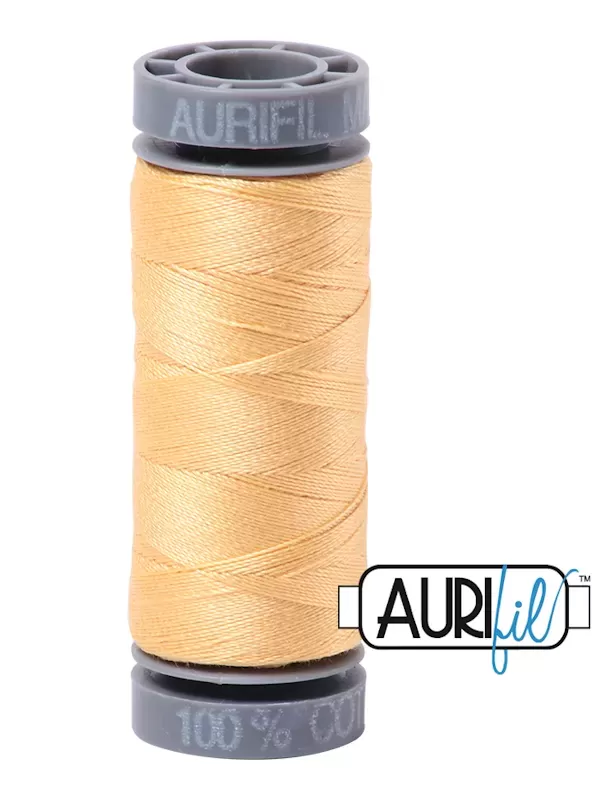 FIL COTON MAKO 28 AURIFIL 2130 Medium Butter - Petite bobine de 100 mètres