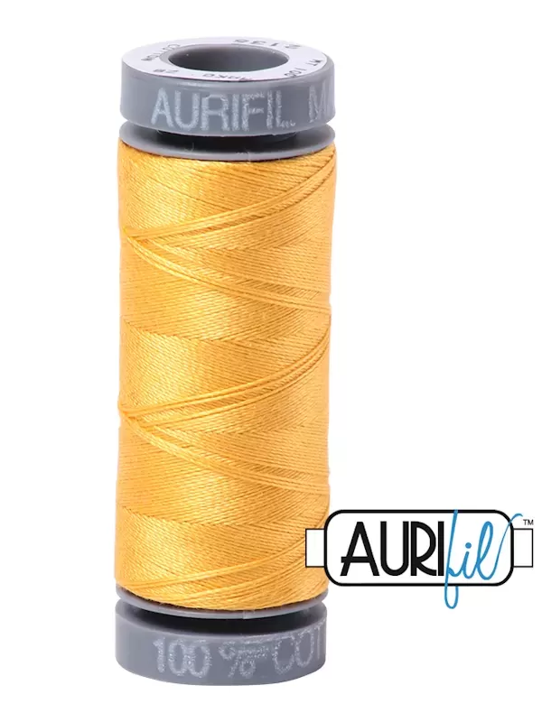 FIL COTON MAKO 28 AURIFIL 2135 Yellow - Petite bobine de 100 mètres