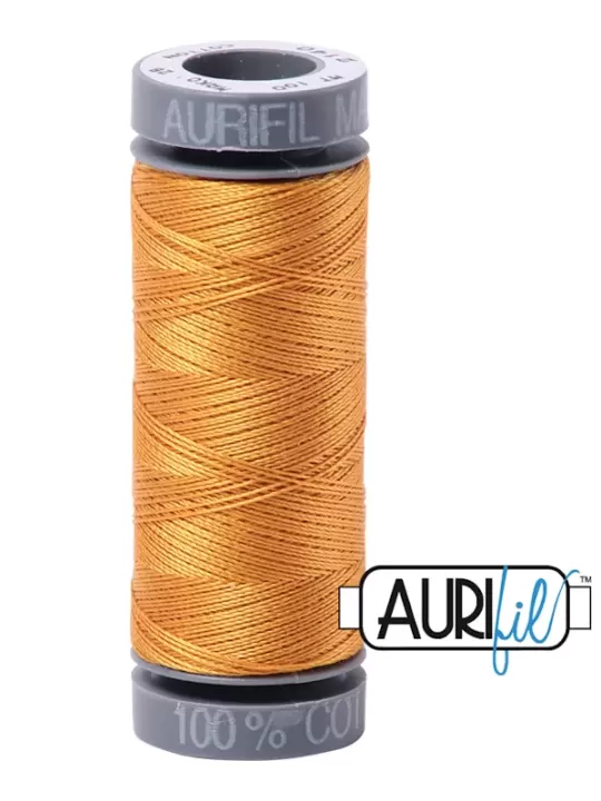 FIL COTON MAKO 28 AURIFIL 2140 Orange Mustard - Petite bobine de 100 mètres