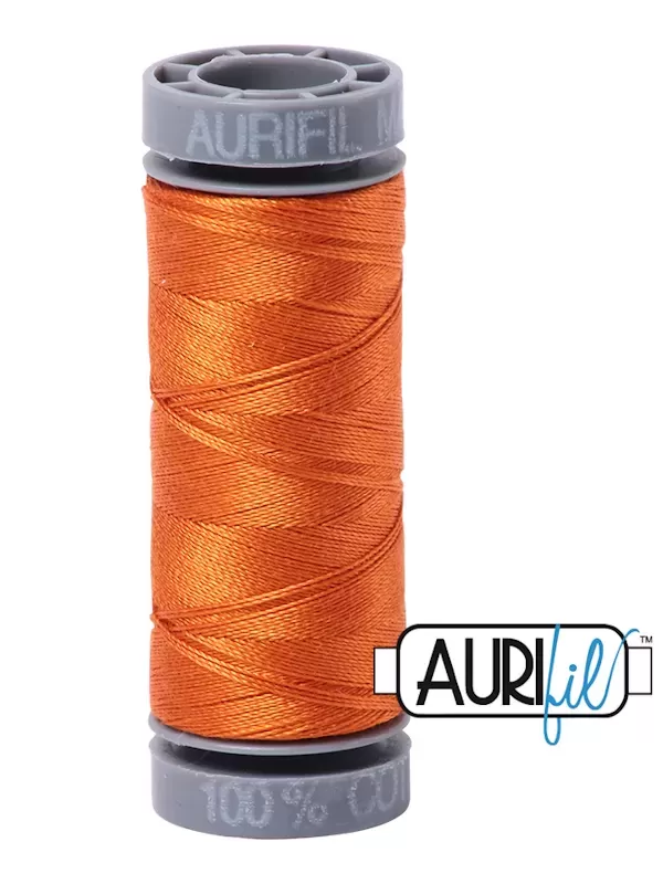 FIL COTON MAKO 28 AURIFIL 2150 Pumpkin - Petite bobine de 100 mètres